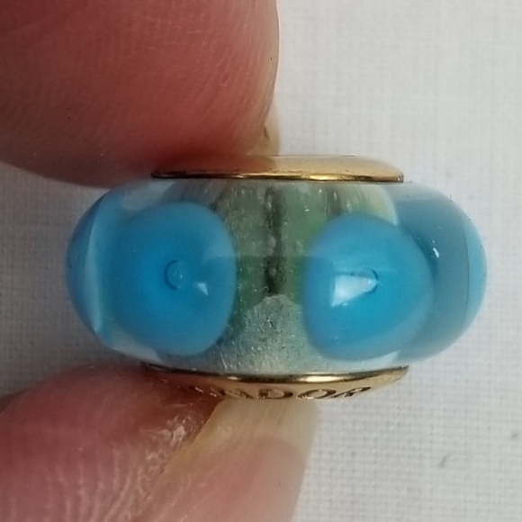 Pandora Charm Murano Glass Gold Retired - Picture 3 of 4